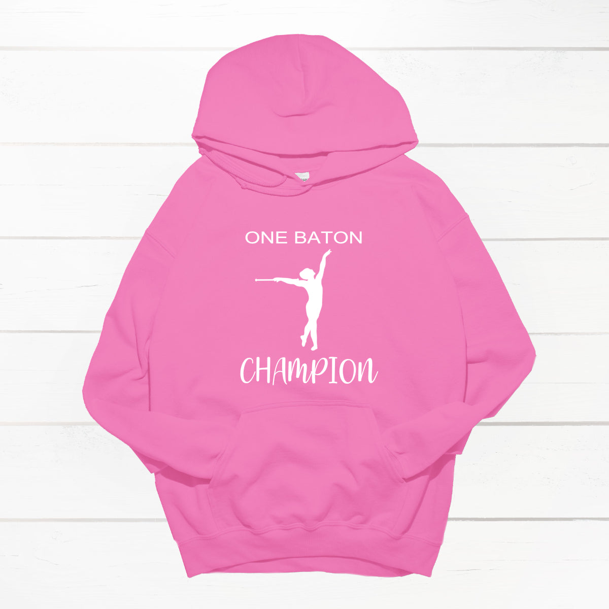 Hettegenser "One Baton Champion" trykk foran