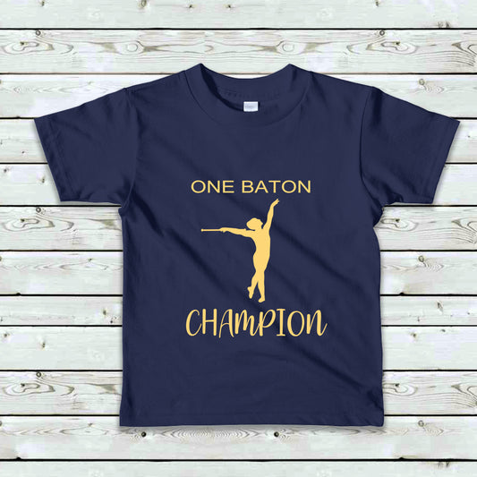 Barnestørrelser T-skjorte "One Baton Champion"