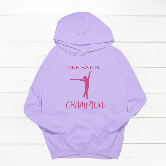 Hettegenser "One Baton Champion" trykk foran