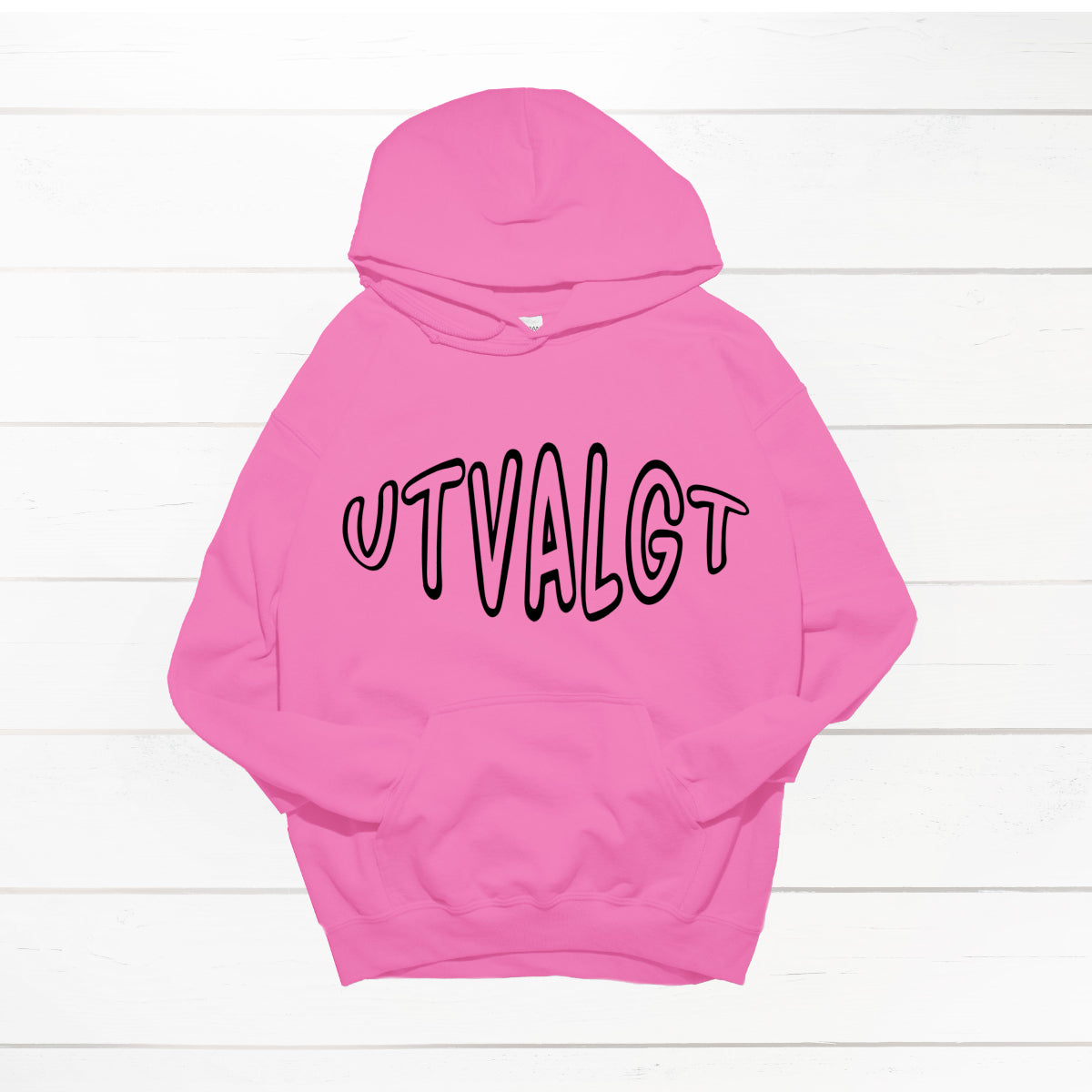 Barnehettegenser "Utvalgt" sort trykk