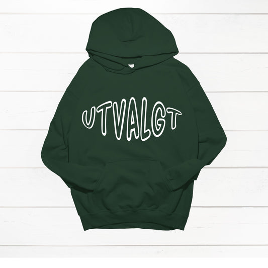 Barnehettegenser "Utvalgt" hvitt trykk