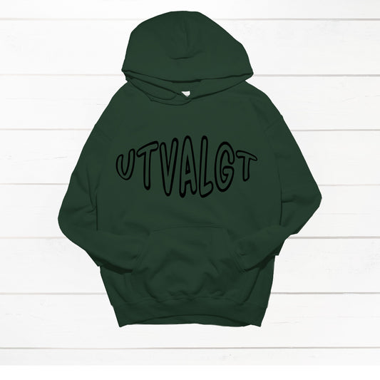 Barnehettegenser "Utvalgt" sort trykk