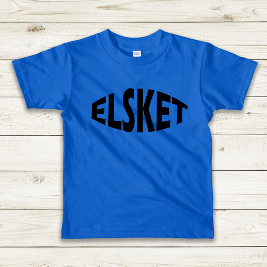 Barnestørrelser T-skjorte "Elsket" sort trykk