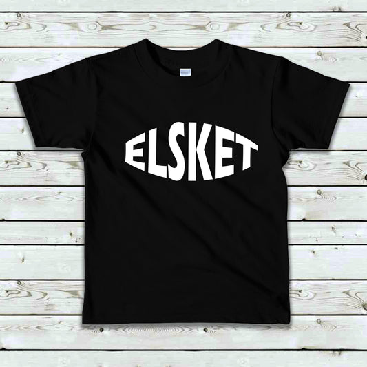 Barnestørrelser T-skjorte "Elsket" hvitt trykk